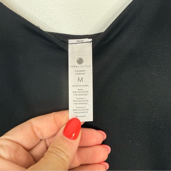 New Yogalicious Luxe “Emma” Jumpsuit Black Medium - Picture 5 of 7